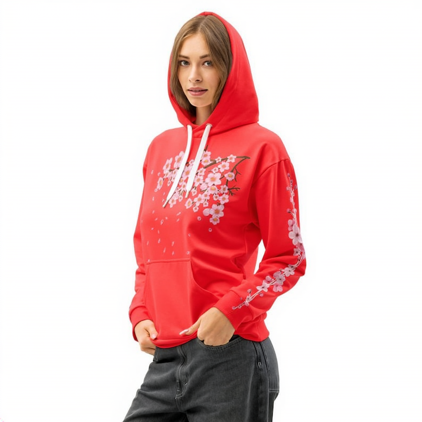 Sakura Cherry Blossom Hoodie - Spring Flowers Pink Vibes OOTD, Top for Stylish Spring Outfits