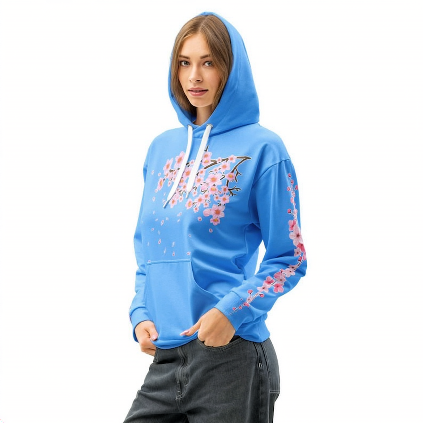 Sakura Cherry Blossom Hoodie - Spring Flowers Pink Vibes OOTD, Top for Stylish Spring Outfits