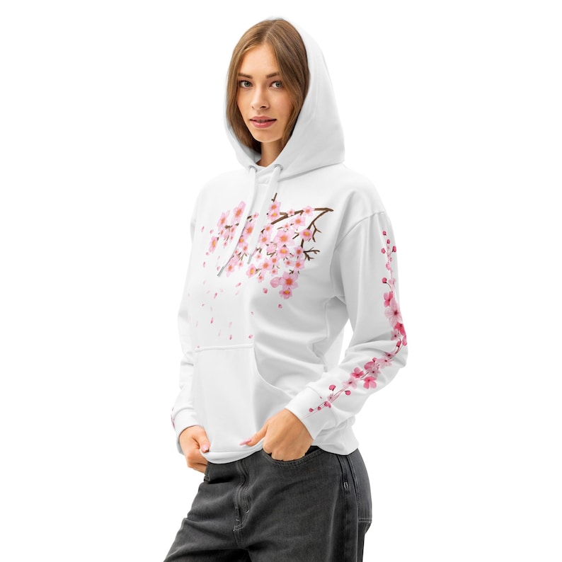 Sakura Cherry Blossom Hoodie - Spring Flowers Pink Vibes OOTD, Top for Stylish Spring Outfits