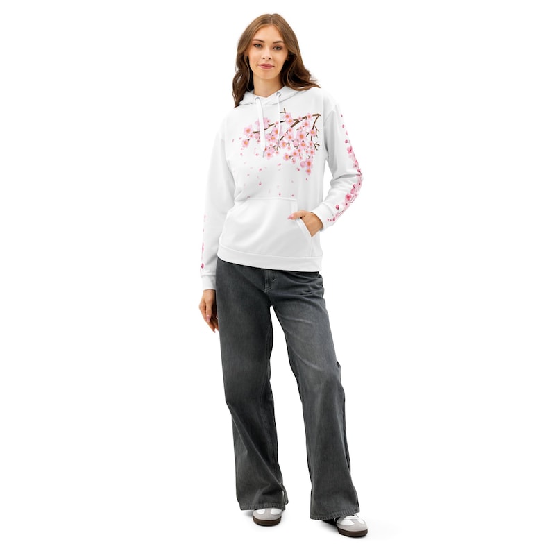 Sakura Cherry Blossom Hoodie - Spring Flowers Pink Vibes OOTD, Top for Stylish Spring Outfits